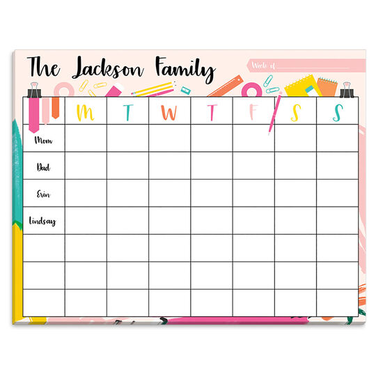 Family Supplies Weekly Scheduler